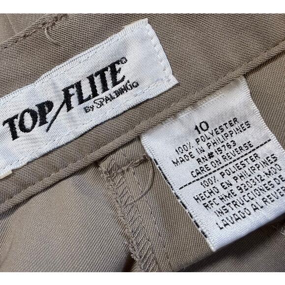 Top Flite by Spalding Long Pleated Golf Trouser Shorts Size 27 Cool Taupe Preppy - Picture 4 of 10